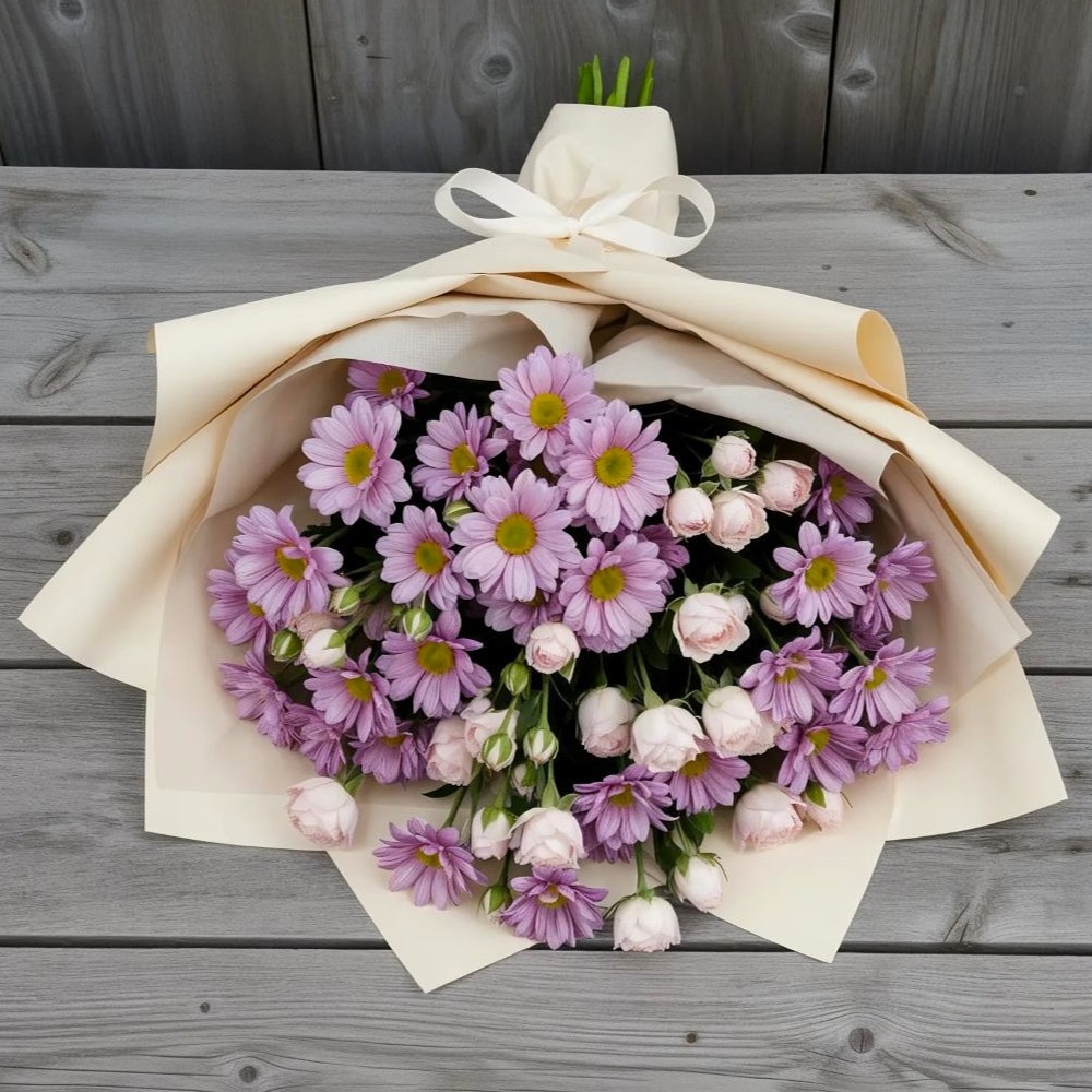 Букет цветов из: Розы и Хризантемы в Орда