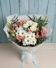 Букет цветов из:  Розы, Лизиантусы и Хризантемы в Орда
