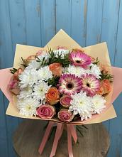 Букет цветов из:  Розы, Герберы и Хризантемы в Орда