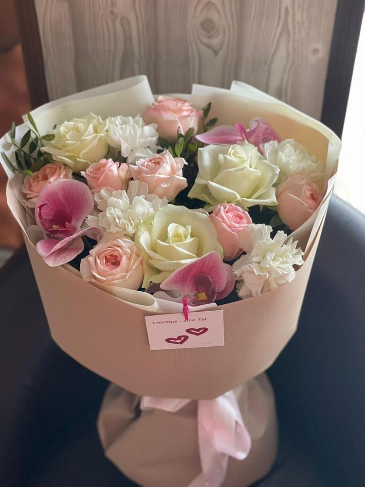 Букет цветов из: Орхидеи, Розы и Гвоздики в Орда