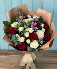 Букет цветов из:  Розы и Альстромерии в Орда