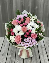 Букет цветов из:  Альстромерии, Гвоздики, Розы и Хризантемы в Орда