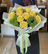 Букет цветов из:  Хризантемы и Розы в Орда