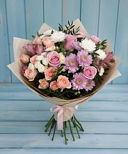Букет цветов из:  Хризантемы, Розы и Альстромерии в Орда