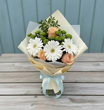 Букет цветов из:  Герберы, Розы и Хризантемы в Орда